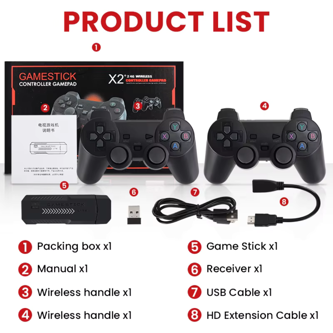 Gamestick Double Wireless Controller + 30,000 Games